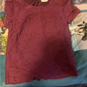 Burgundy Anthropologie blouse size xs